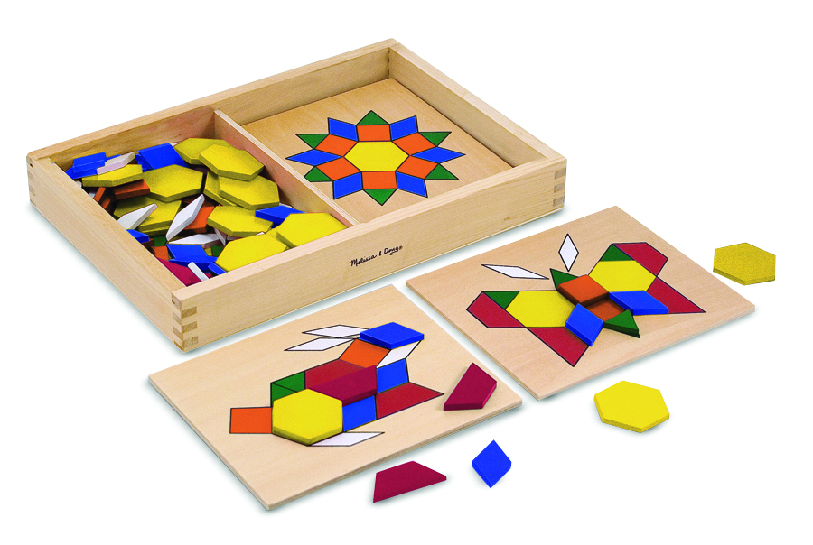 melissa and doug pattern block puzzle board. bright minds