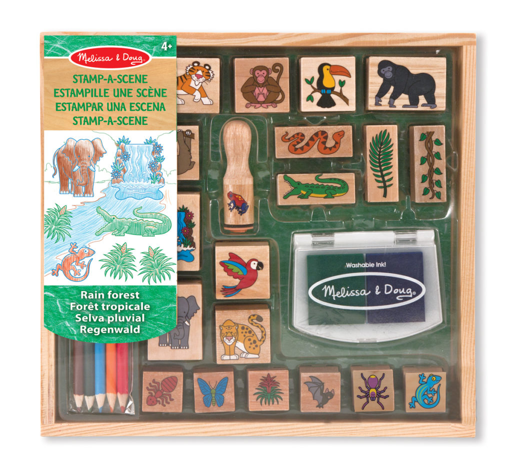 image of melissa doug stamp a scene rain forest toy